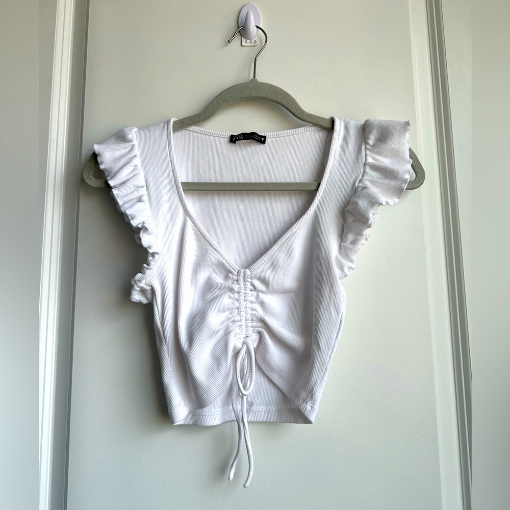 Zara White Crop Top